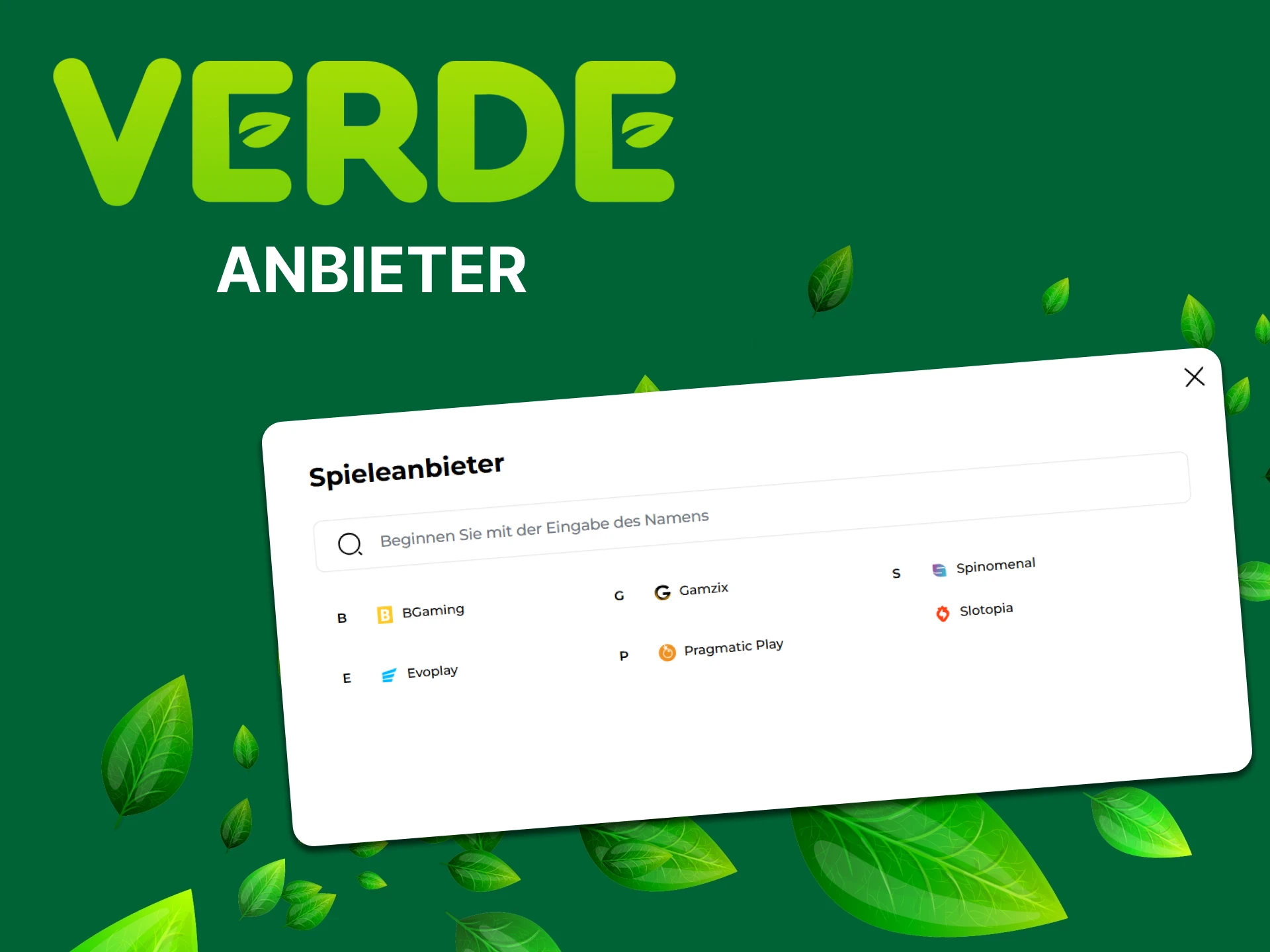 Sehen Sie sich die Insta-Spiele verschiedener Anbieter im Verde Casino an.